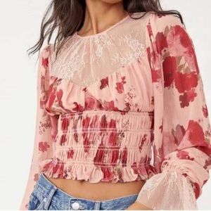 Free People  Daphne Blouse In Romantic Combo S